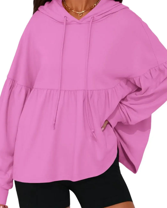 Sweatshirt Kapuze Kordelzug Locker