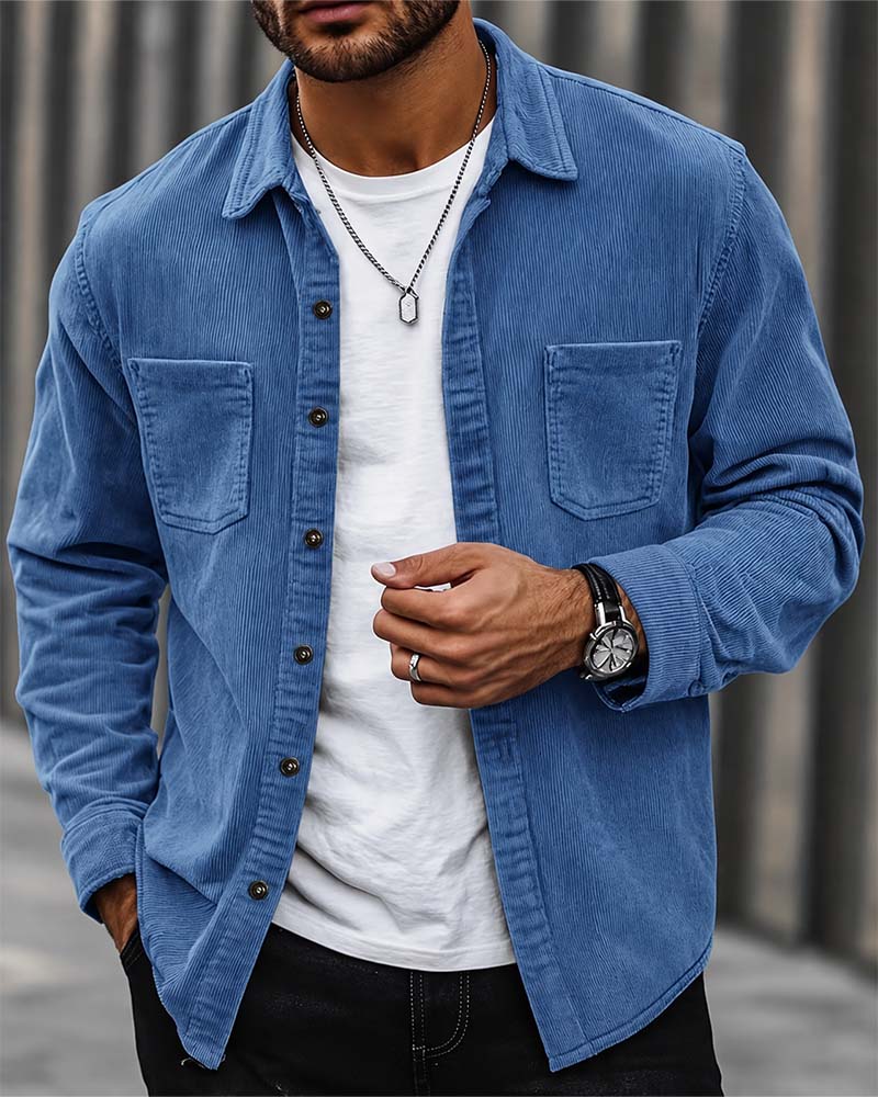 👔 Herren Lässige Cordhemdjacke – Klassische Textur Trifft Alltagskomfort