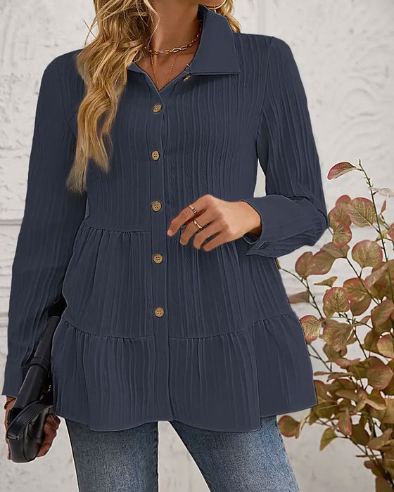 elegante Bluse mit Reverskragen und tailliertem Schnitt