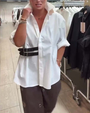 Hemd Gürtelschnallen Design Revers