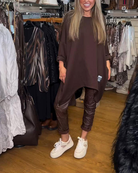 Sweatshirt Mit Rundem Hals Und Lose - Passende Merkmale
