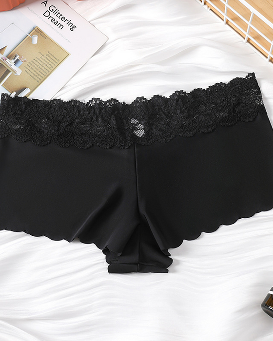 Slip Mit Spitzenbesatz Und Mittelhoher Taille