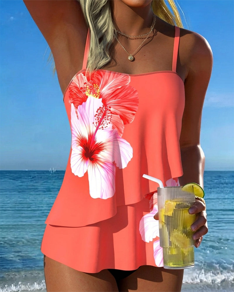 Tankini Blumenprint Urlaub Träger