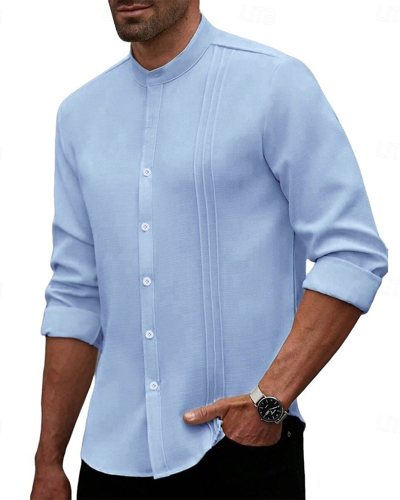 Herren Hemd Mode Mini-Mandarin-Kragen