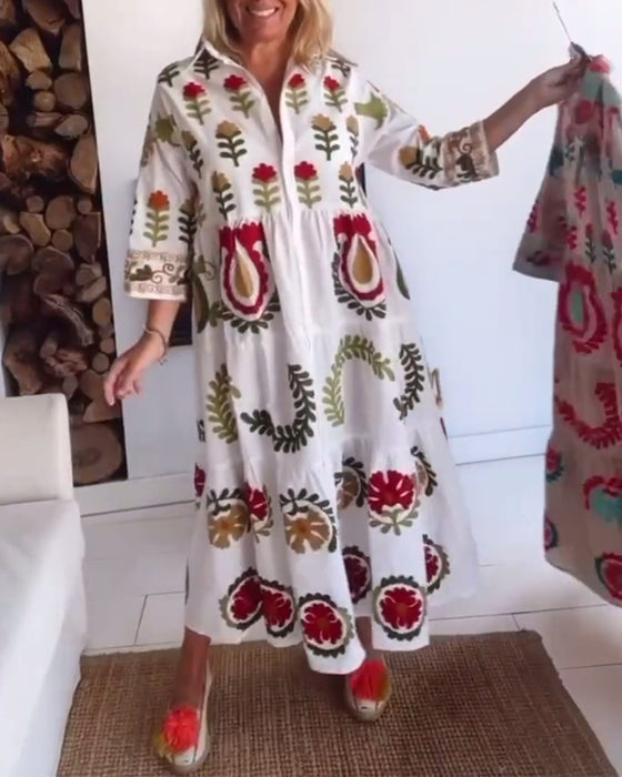Kleid Blumen Grafischer Druck