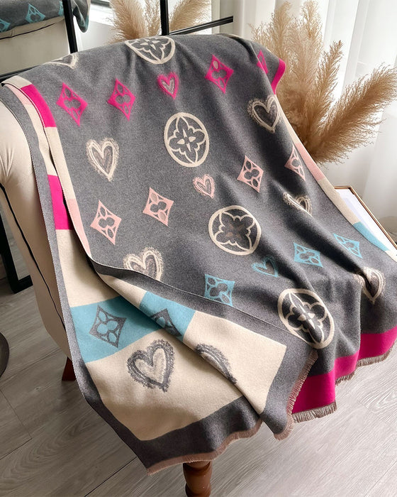 Schal Herz Geometrisch Mode Warm