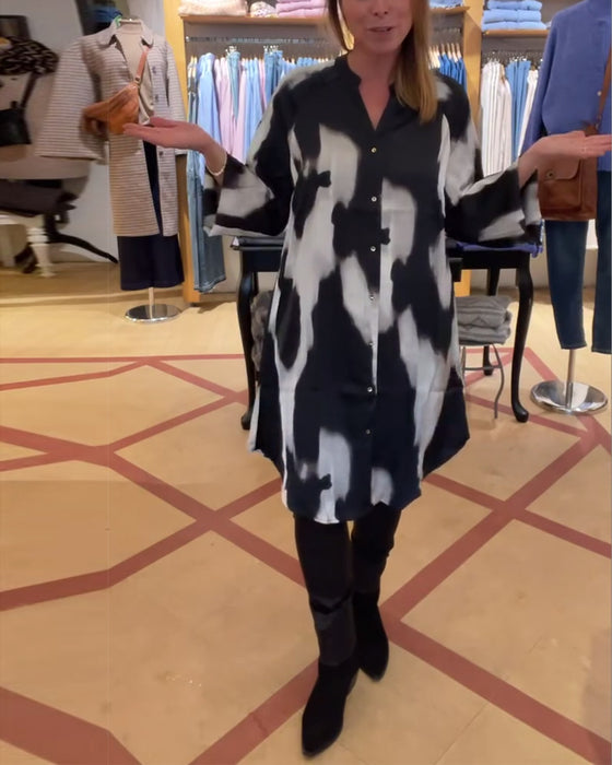 Kleid Revers Shibori Shirt