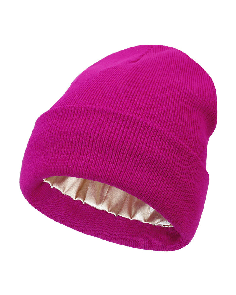 Einfarbige Strickmütze