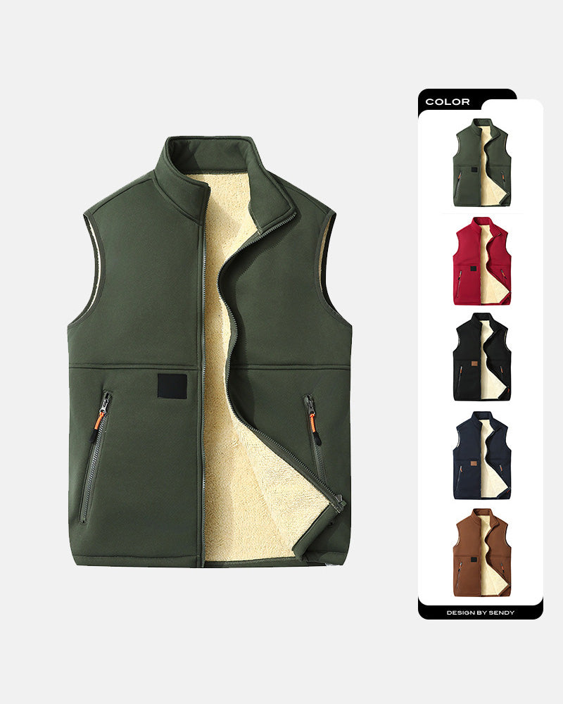 Cardigan Gepolstert Polar Fleece Offene Vorderseite