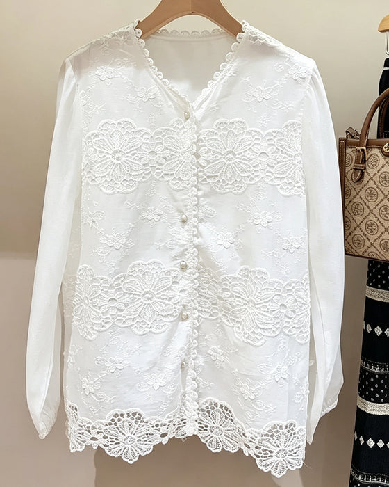 Bluse Ausschnitt Spitze Trim