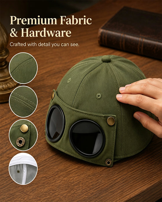 Pilot-Baseballkappe Mit Abnehmbarer Brille – Gemacht Für Streetwear Und Alltagslooks