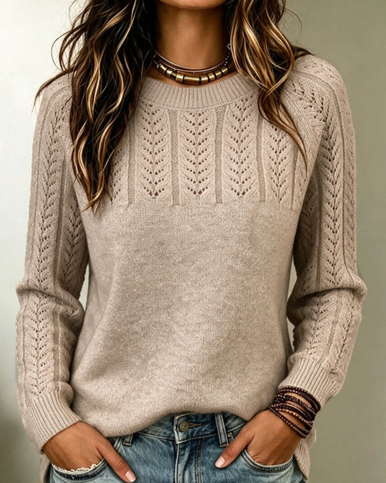 Pullover Rundhals Ausgeschnitten Mode