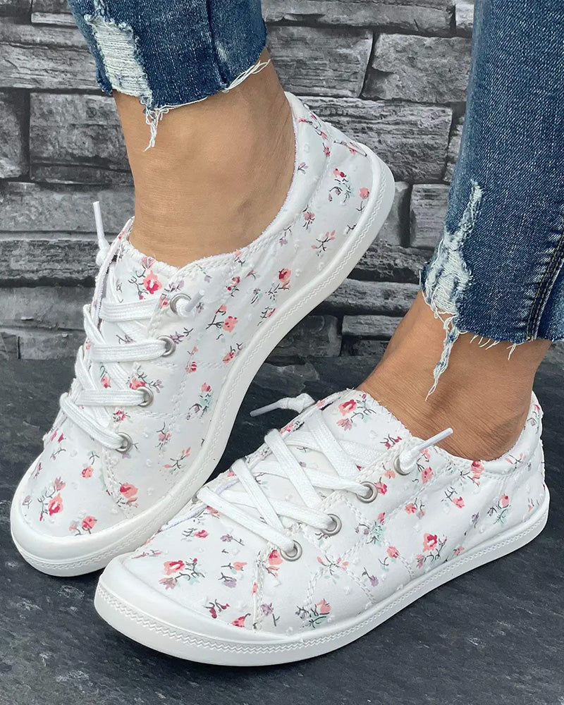 Schuhe Blumenprint Mode Lässig Stoff
