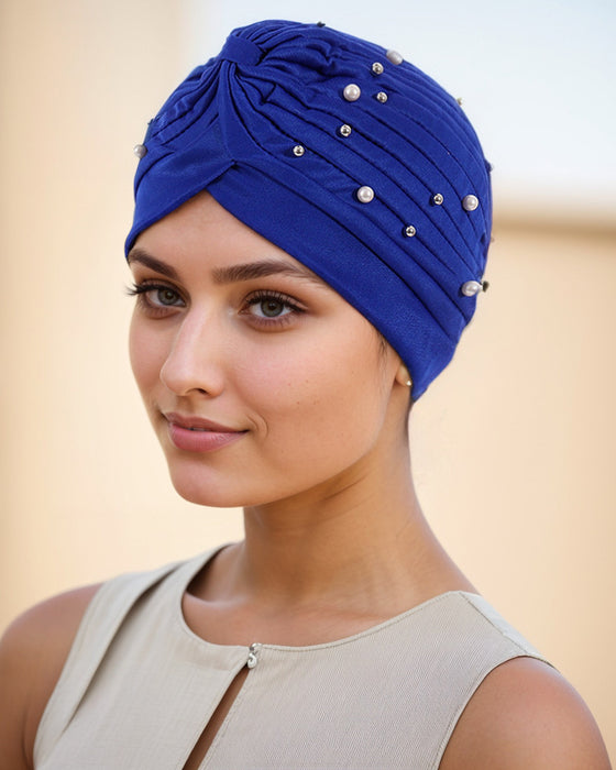 Hut Perle Plissiert Vorgebunden Turban