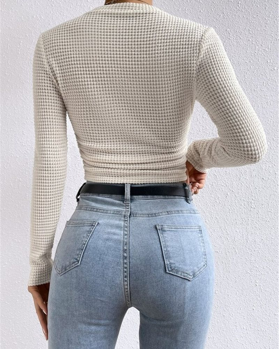Oberteil Slim Fit Vielseitig Langarm