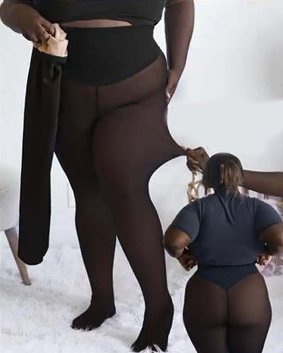 Fleecegefütterte formende Leggings mit einer Naht