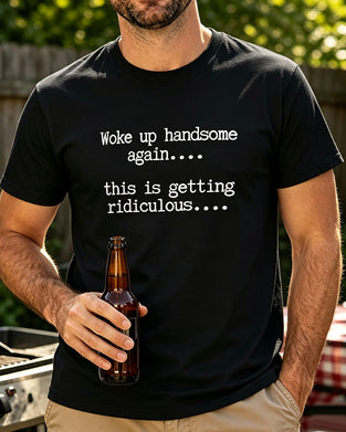 Herren T-Shirt Buchstabe Druck Rundhals