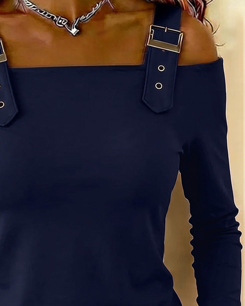 Oberteil Langarm Off-Shoulder Camisole