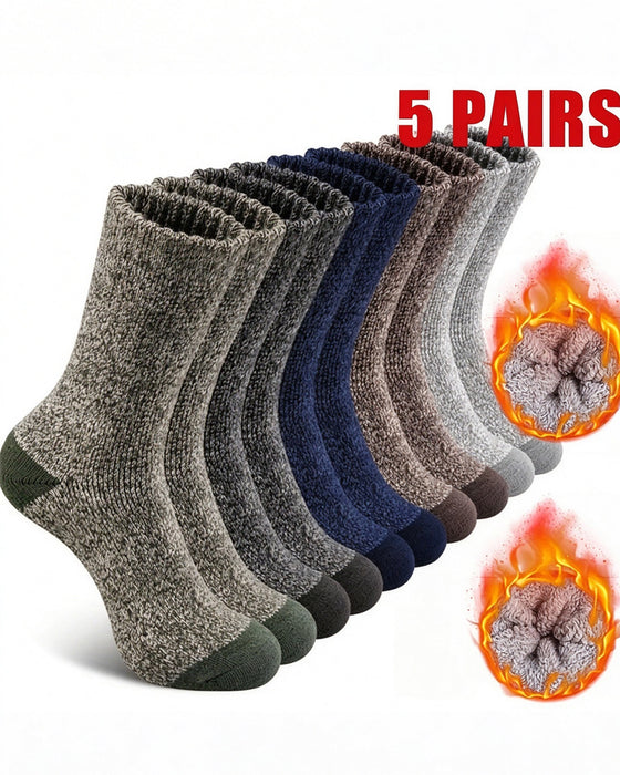 Paar Dicke Warme Winttersocken Weich Gestrickt