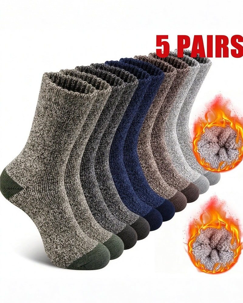 Paar Dicke Warme Winttersocken Weich Gestrickt