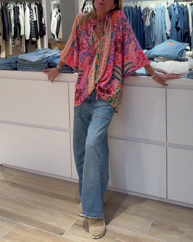 Bluse Bohemian Druck