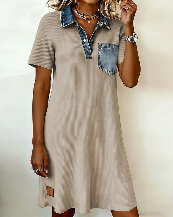 Kleid Denim Patchwork A-Linie