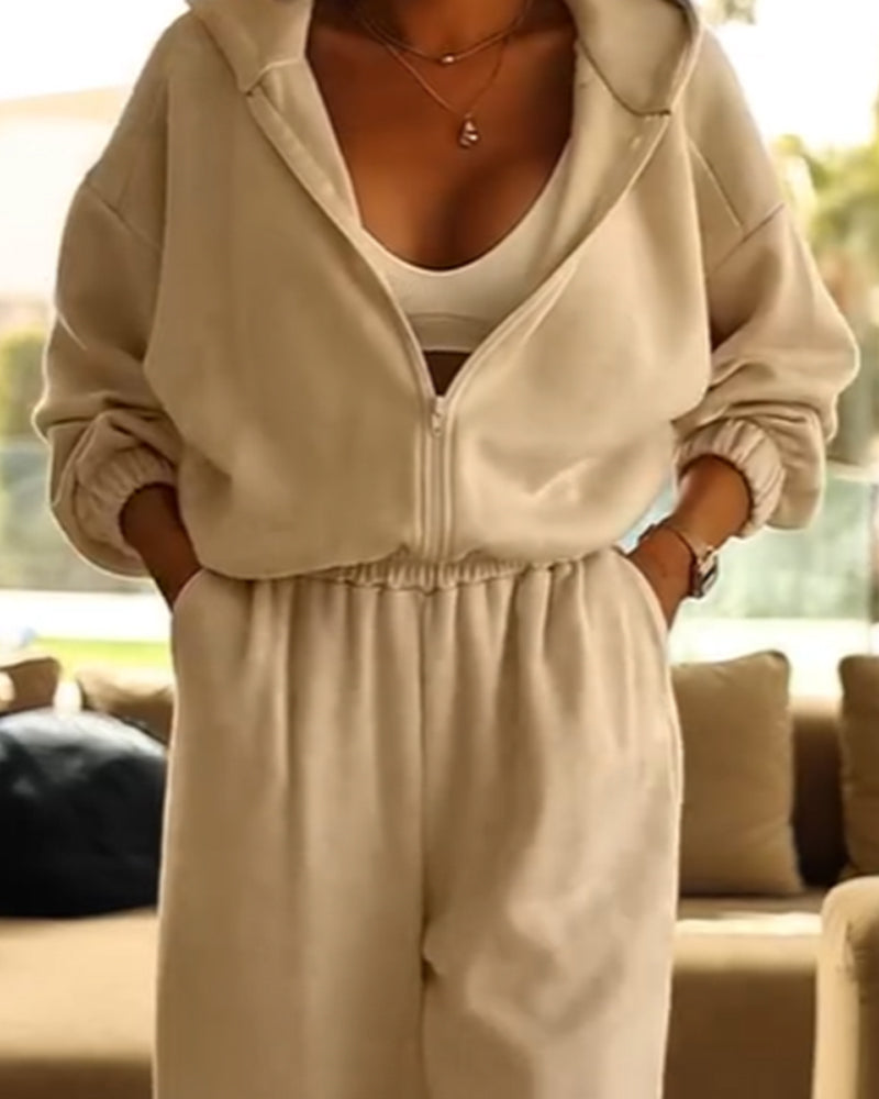 Jumpsuit Damen Lässig Kapuze