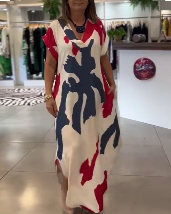 Kleid kurzärmelig bedruckt