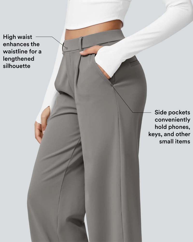 Gerade Hose In Unifarbe Mit Fall Für Anzug
