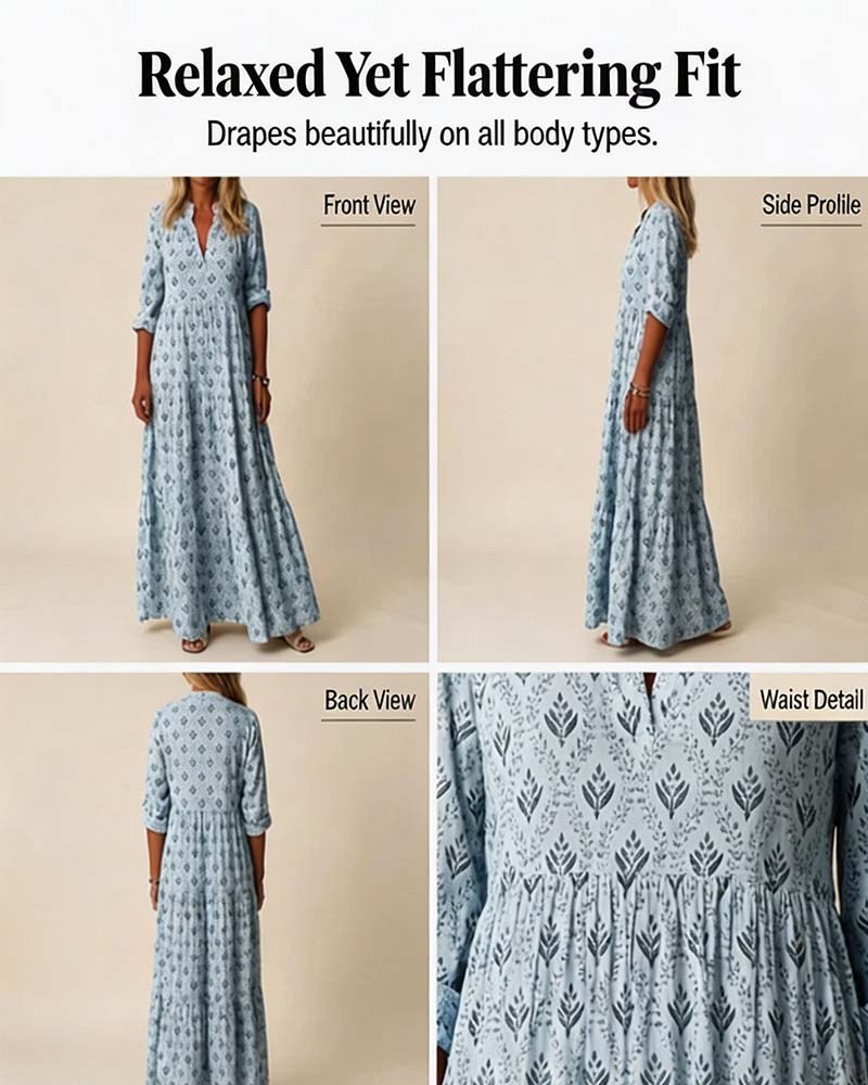 Kleid Vintage V-Ausschnitt Geblümt