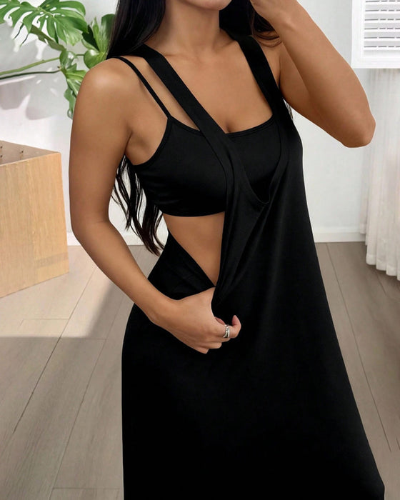 Set Einfarbiges Kleid Zweiteilig
