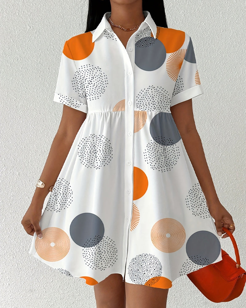 Kleid Polka Dot Druck Hemd