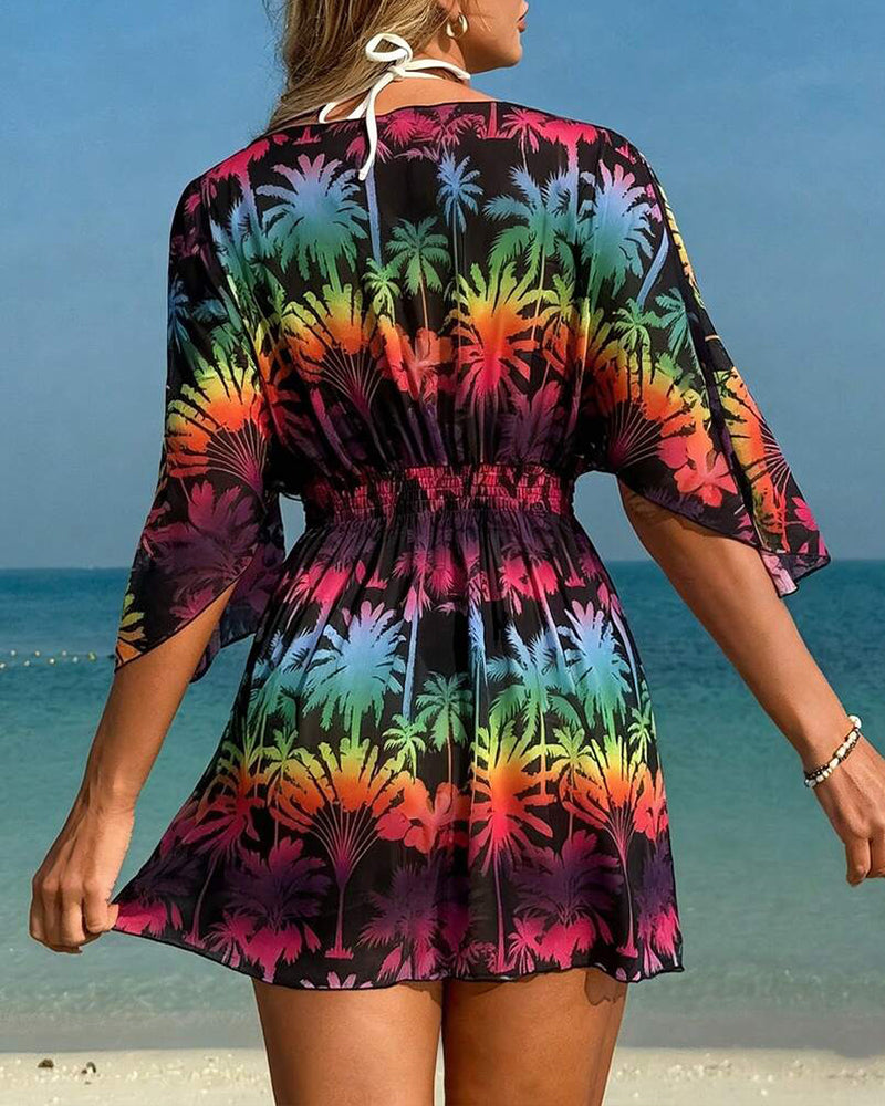 Cover-up Regenbogen-Druck Strand
