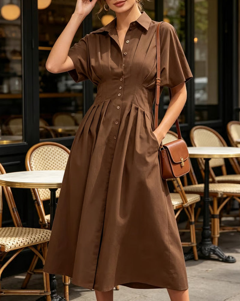 Kleid Einreihig Tailliert Hemd