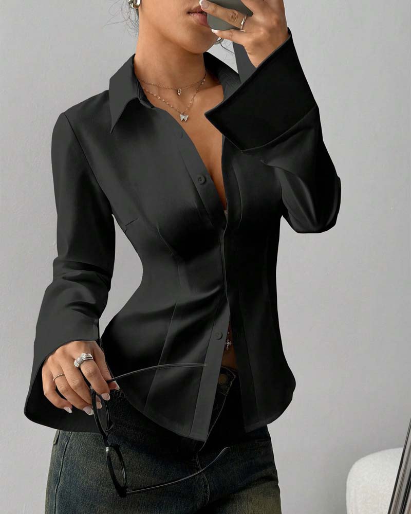 Damen Eleganter Slim-Fit Hemd