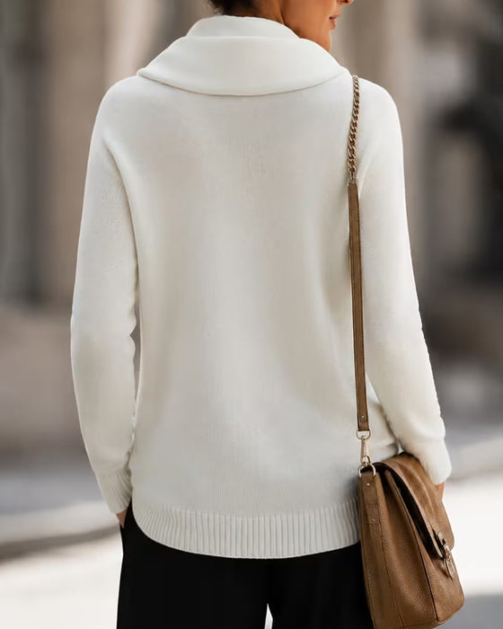 Pullover Mock Neck Slim Fit Langarm