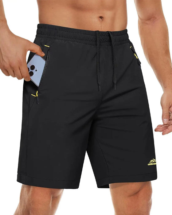 Shorts Gummibund Kordelzug Reißverschluss Sport