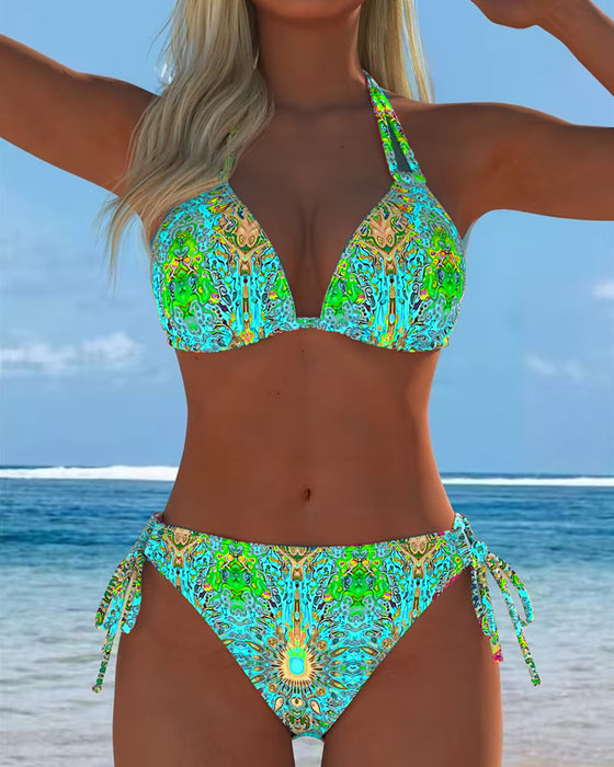 Bikini Farbig Halter Druck