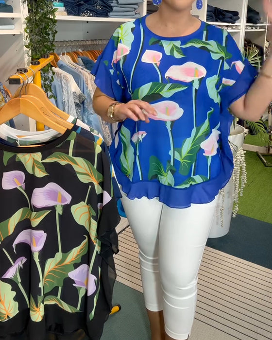 Bluse Fledermausärmel bedruckt