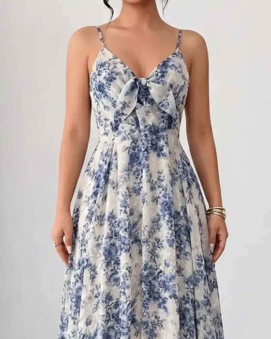Kleid Lässig Camisole Maxi