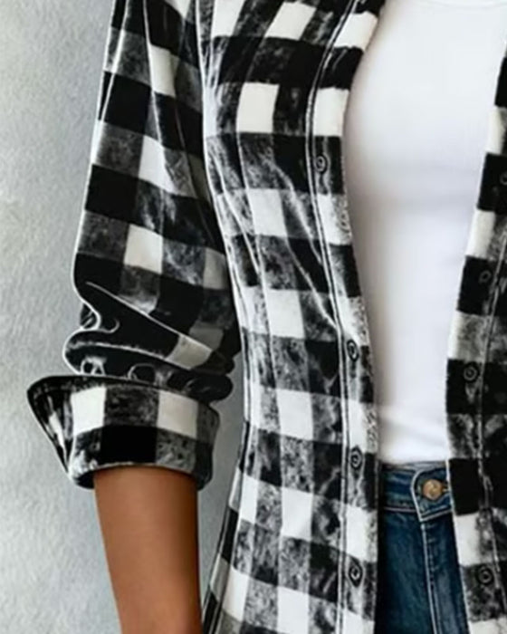 Hemd Revers Samt Karo