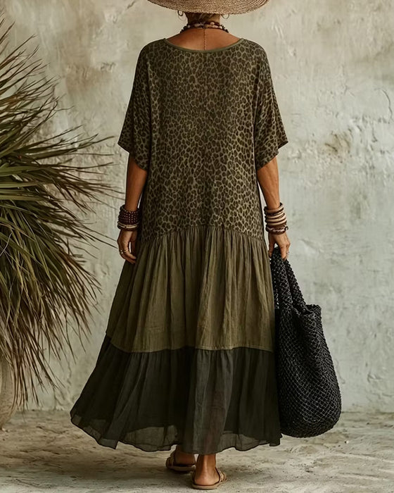 Lässiges Maxikleid Mit Leopardenmuster