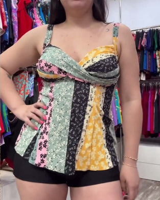 Tankini Colorblock Halsschlaufe