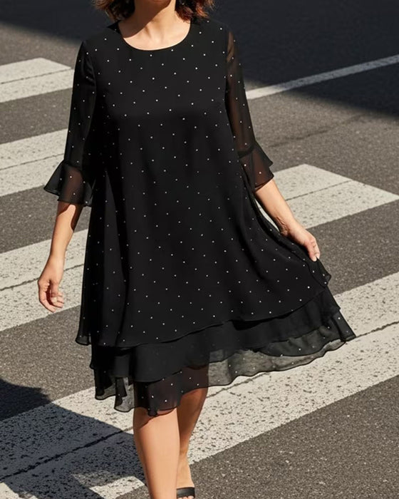Kleid Tupfen Lagen