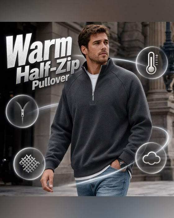 Sweatshirt Halb Zip Stehkragen
