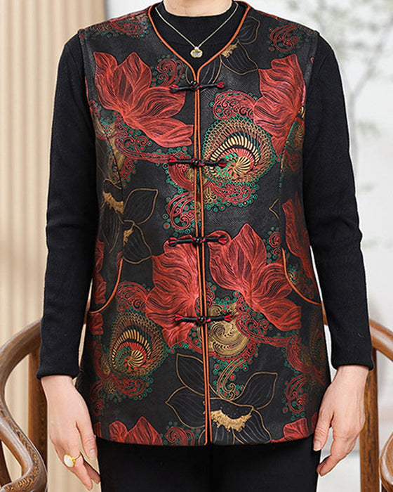 Weste Retro-Chic Oriental Blumenstickerei