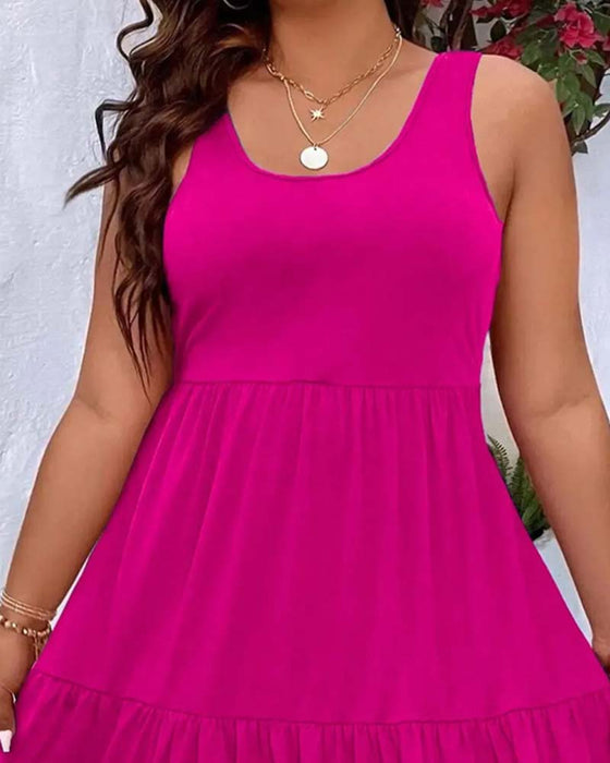 Kleid Doppellage Lagen Rüsche Tank