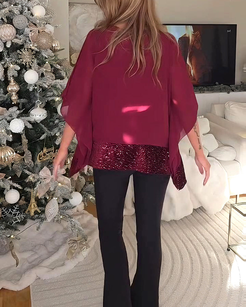 Modische Bluse mit Fledermausärmeln