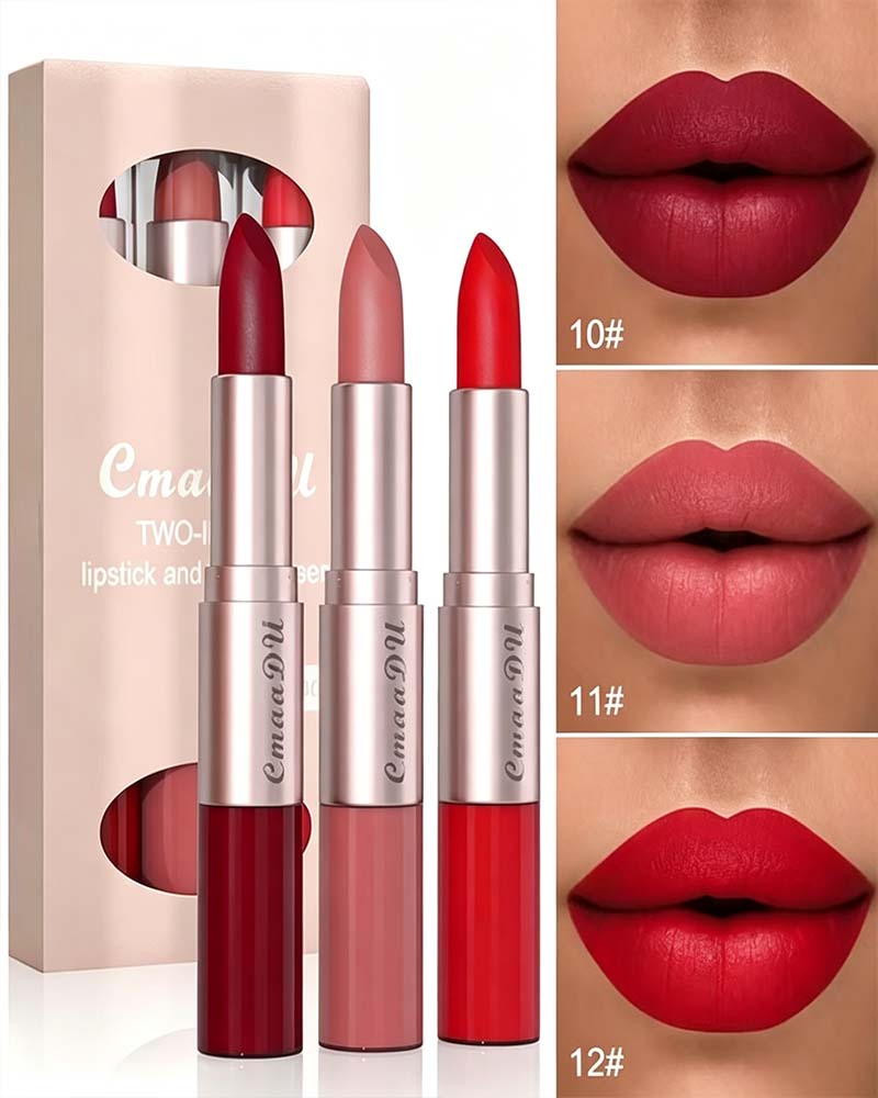Set 2-In-1 Doppelendig Lippenstift Und Lipgloss