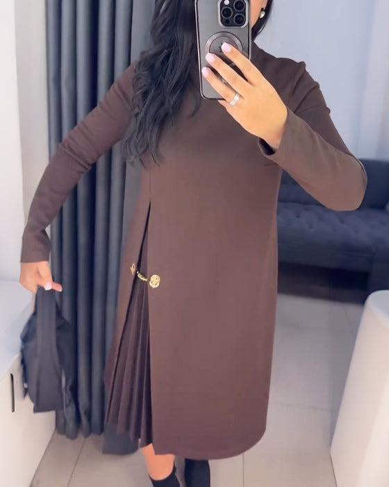 Elegantes Kleid mit gemustertem Patchwork